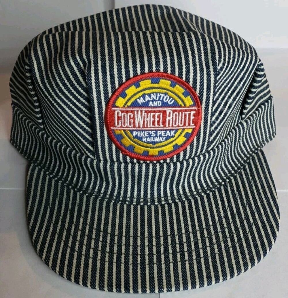 Manitou And Pikes Peak Railway COG Wheels Route Patch Conductors Hat Cotton 80s
